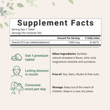 Micro Ingredients Vitamin B12 1,000mcg | Methyl B12 Active Form | 365 Chewable Tablets