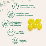 Micro Ingredients Berberine 1000mg with MCT Oil, 240 Softgels