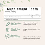 Micro Ingredients Creatine Monohydrate Capsules, 500 counts