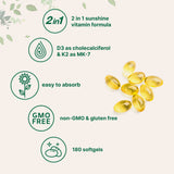 Micro Ingredients Vitamin D3 K2 Softgels 5000IU