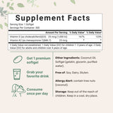 Micro Ingredients Vitamin D3 K2 5000IU /2000IU / 1000IU, Infused with Virgin Coconut Oil, 300 Softgels