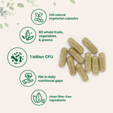 Micro Ingredients Fruits + Veggies and Probiotics, 240 Vegetarian Capsules