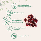 Micro Ingredients Antarctic Krill Oil 1000mg with Omega 3