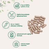 Micro Ingredients Liposomal NAD+ Ultimate 1,000mg, 60 Veggie Capsules