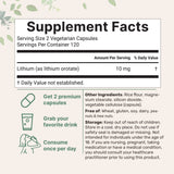 Micro Ingredients Lithium Orotate 10mg, 240 Veggie Capsules