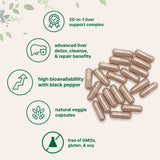 Micro Ingredients Liver Detox, 240 Veggie Capsules, 20-in-1 Advanced Support Complex