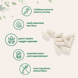 Micro Ingredients Pure L-Lysine 2,000mg, 300 Veggie Capsules