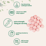 Micro Ingredients Melatonin 10mg, 400 Tablets, Natural Strawberry Flavor