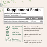 Micro Ingredients Magnesium Glycinate 350mg Per Serving, 240 Veggie Capsules