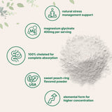 Micro Ingredients Magnesium Glycinate 400mg Per Serving, 12oz Powder – Sweet Peach Ring Flavor