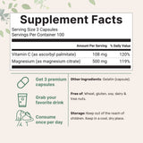 Micro Ingredients Pure Magnesium Citrate Supplements 500mg Per Serving, 300 Capsules