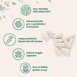 Micro Ingredients Mega Probiotics 200 Billion CFU, 120 Veggie Capsules