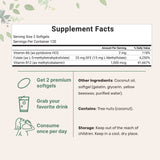 Micro Ingredients L Methylfolate 15mg with B6 Plus Methyl B12 | 240 Softgels with Coconut Oil
