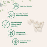 Micro Ingredients Niacin 500mg Per Serving, 400 Capsules | Flush Free B3 Vitamins
