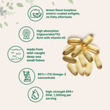 Micro Ingredients Supreme Omega-3 Fish Oil w/ Ultra High EPA & DHA, Burpless Softgels