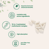 Micro Ingredients Methylated Multivitamin | 240 Pure Capsules with Vitamins C, D, B12