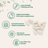 Micro Ingredients Pure Vitamin C 2,000mg, 240 Veggie Capsules