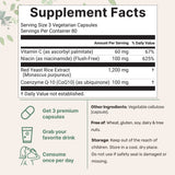 Micro Ingredients Red Yeast Rice 1,200mg with CoQ10 100mg, 240 Veggie Capsules