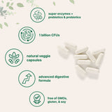Micro Ingredients Super Enzymes + Prebiotics & 1 Billion CFU Probiotics, 240 Veggie Capsules