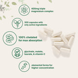 Micro Ingredients Triple Magnesium Complex 400mg Per Serving, 300 Capsules