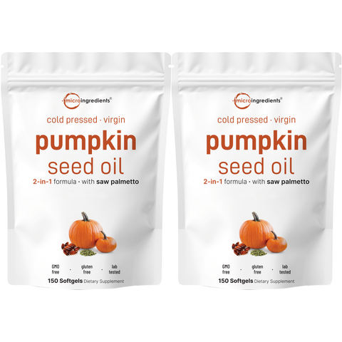 Micro Ingredients Pumpkin Seed Oil with Saw Palmetto, 300 Softgels (2 Pack)