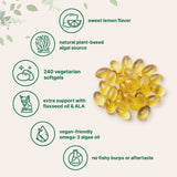 Micro Ingredients Vegan Omega 3 Algae Oil Supplement 1,250 mg Per Serving