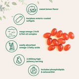 Micro Ingredients Mega Omega-3 Krill & Fish Oil 2,000mg Equivalent, 240 Softgels