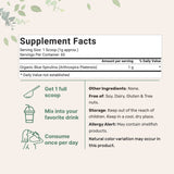 Micro Ingredients Organic Blue Spirulina Powder (Phycocyanin Extract) - No Fishy Smell, 100% Vegan Protein from Blue-Green Algae