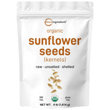 Micro Ingredients Organic Sunflower Seeds, 4lbs, Raw, Unsalted, & Shelled