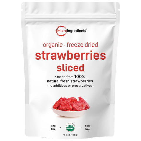 Micro Ingredients Organic Freeze Dried Strawberries Sliced
