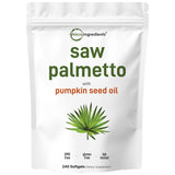 Micro Ingredients Saw Palmetto 4,800mg Equivalent with Pumpkin Seed Oil, 240 Softgels