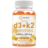 Micro Ingredients Vitamin D3 K2 Gummies | 5,000 IU D3 + 100 mcg K2 MK-7