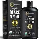 Micro Ingredients Organic Black Seed Oil, 16 fl oz | Cold Pressed Black Cumin Seeds from Nigella Sativa