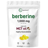 Micro Ingredients Berberine 1000mg with MCT Oil, 240 Softgels