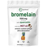 Micro Ingredients Bromelain 500mg with Quercetin & MCT Oil, 240 Enteric Coated Softgels