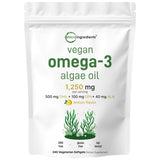 Micro Ingredients Vegan Omega 3 Algae Oil Supplement 1,250 mg Per Serving
